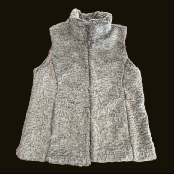Garcia Jeans mixed grey faux fur vest hook and loop closure size M - Picture 1 of 14